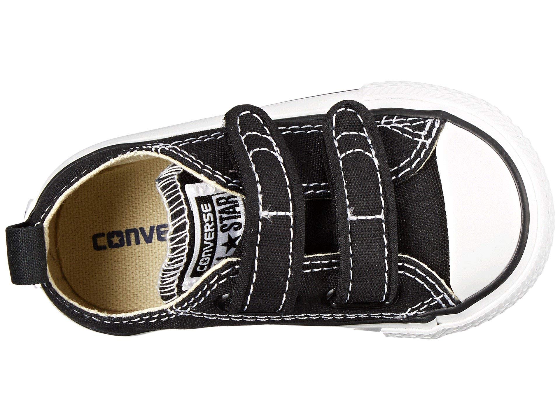 Converse Toddler Sneakers - Black Velcro Shoes for Boys & Girls Size 8 | Comfortable Kids Casual Shoes for Playground, Preschool & Everyday Wear
