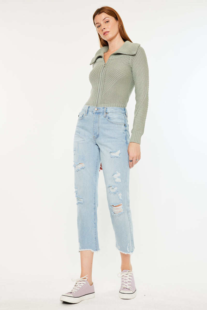 Sierra High Rise Straight Leg Jeans for Women - Comfortable & Stylish Denim Pants for Everyday Wear | Perfect for Casual Outfits, Work & Weekend Looks