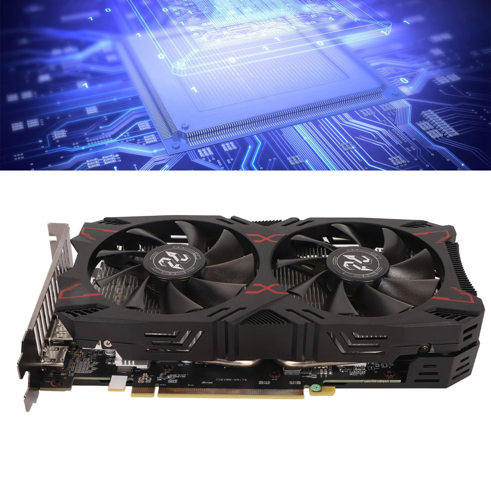 AMD RX 5500 XT 8GB GDDR6 256-bit Gaming Graphics Card - PCIe 4.0 x16, 3x DisplayPort & HDMI, Dual Fan Cooling, Low Noise - Perfect for 1080p Gaming, Video Editing & PC Builds