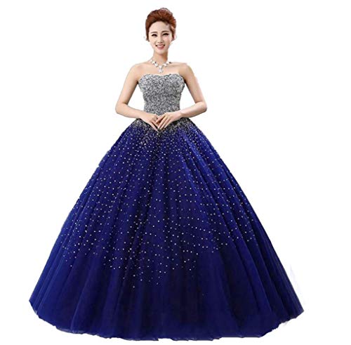 Elegant ANGELA Women's Beaded Ball Gown Quinceanera Dress - Long Formal Pageant Dress for Prom, Wedding, and Special Occasions