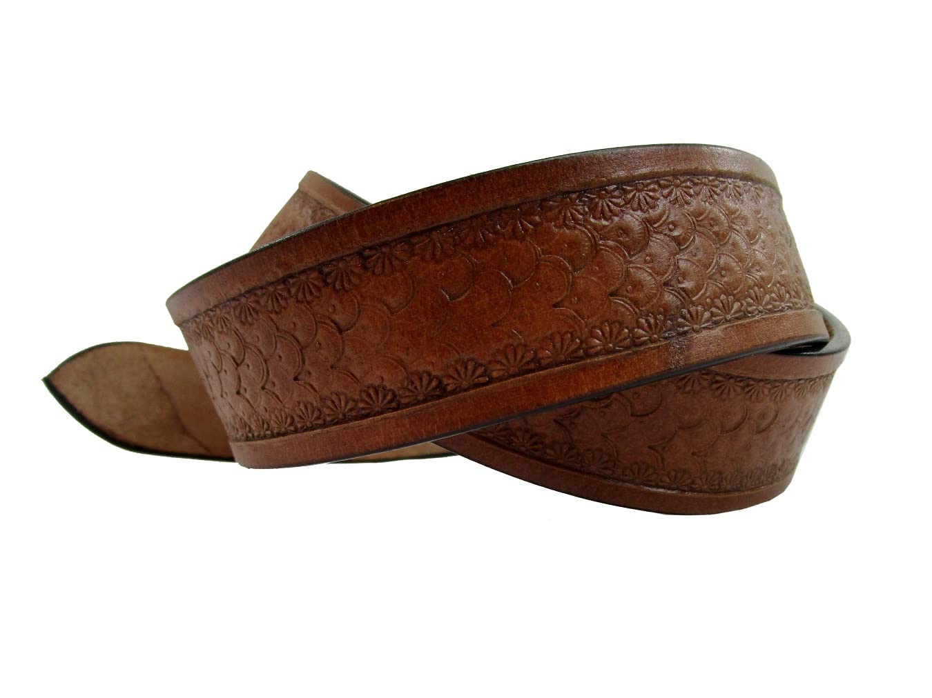 Premium Western Leather Belt for Men & Women - Dragon Scale Tooled Design for Work, Casual & Office Wear - Durable & Stylish Fashion Accessory for Everyday Use, Gifts & Western Outfits