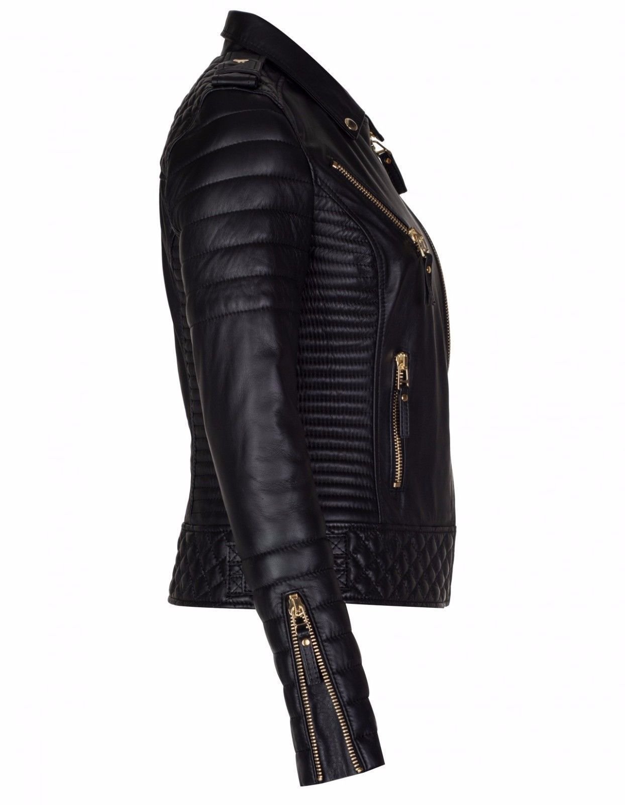 Women's Real Lambskin Leather Jacket - Bomber Style Motorcycle Biker Jacket for Women | Fashion Outerwear for Casual Wear, Night Out & Riding