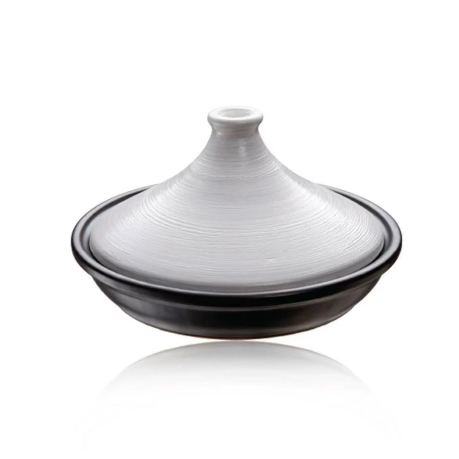 Premium Moroccan Tagine Pot for Authentic Cooking - Non-Stick Ceramic Round Tagine with Conical Lid (White) - Perfect for Slow Cooking Stews, Tajines & Moroccan Dishes at Home