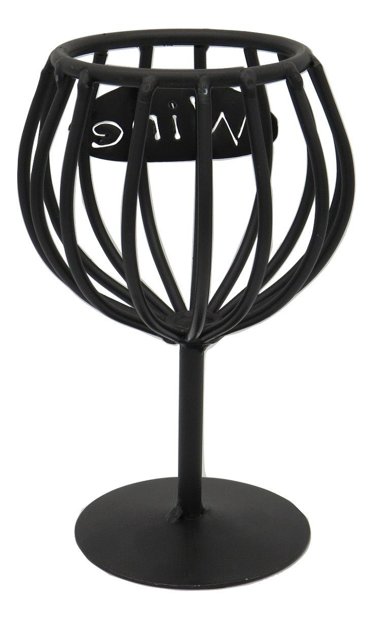 Wrought Iron Wine Cork Holder - Elegant Glass Storage Rack for Kitchen & Bar Decor | USA Made