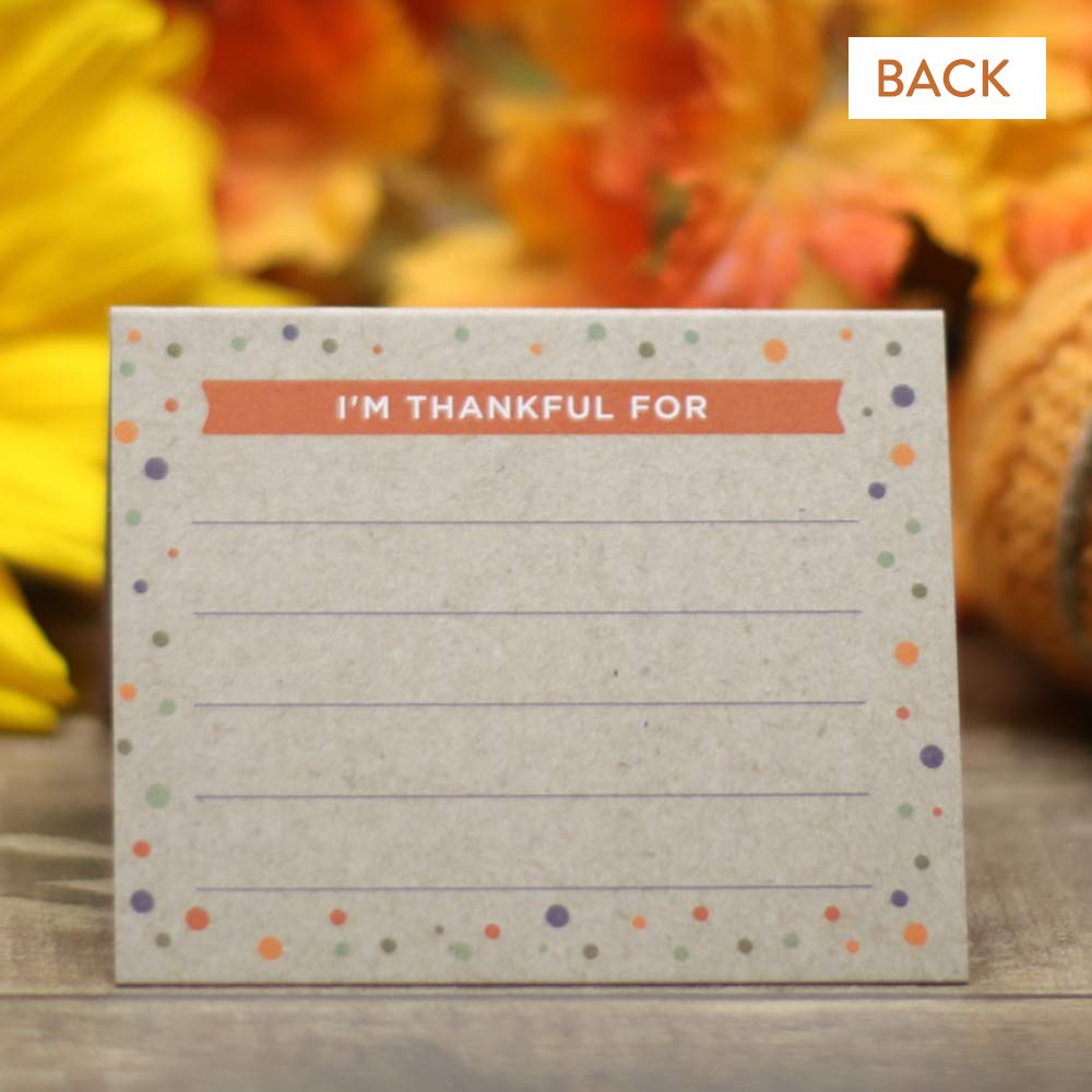 Koko Paper Co Thanksgiving Place Cards with Fill-in Gratitude Cards | 50-Pack Premium Heavy Cardstock | Perfect for Holiday Table Settings & Family Gatherings