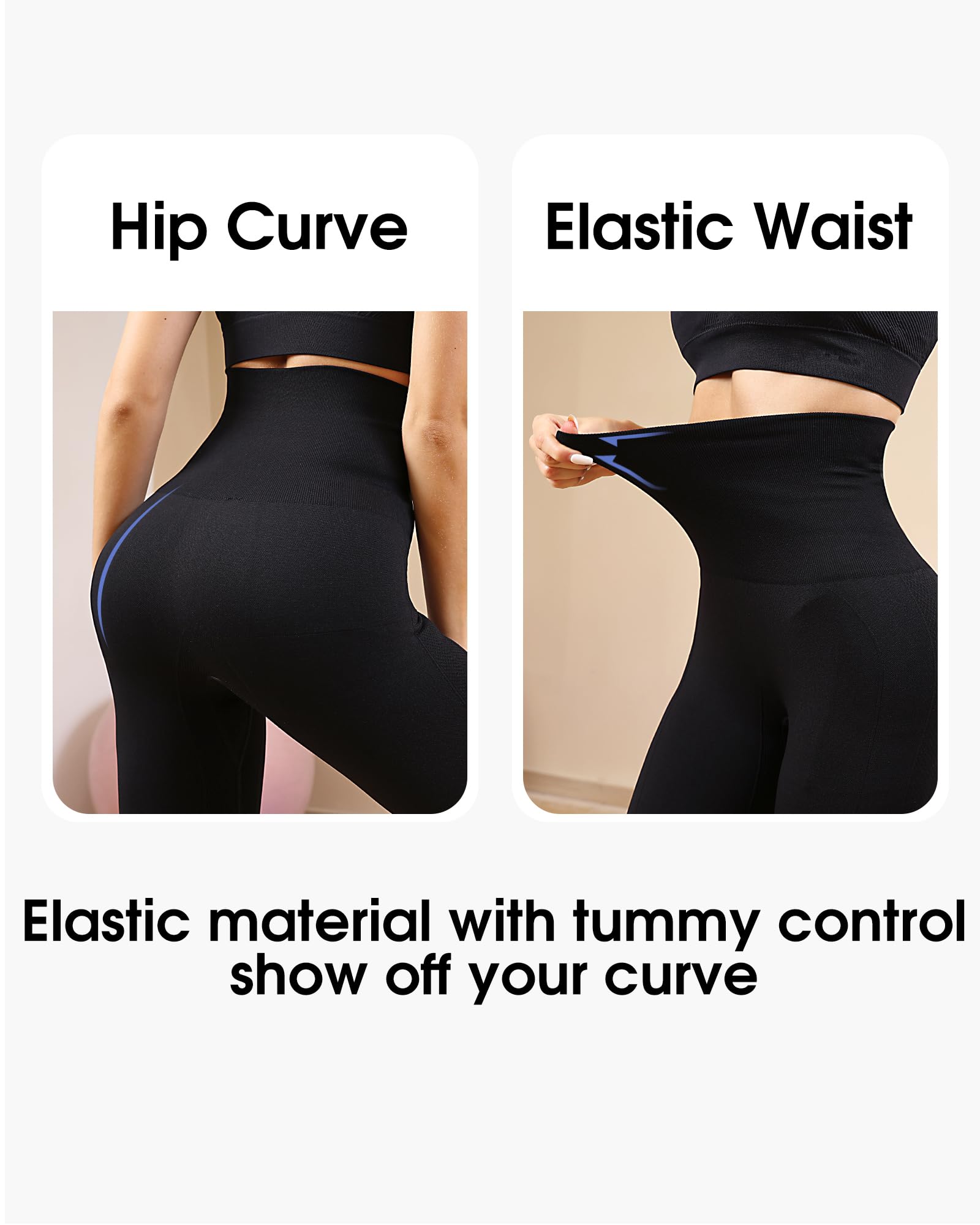 Homma Women's High Waist Scrunch Butt Lifting Yoga Pants - Tummy Control Workout Leggings for Gym, Running & Lounge Wear