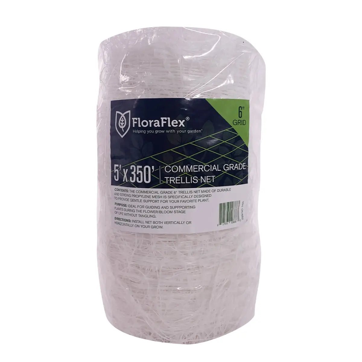 FloraFlex Commercial Trellis Net - 6 Inch Grid for Plant Support | Heavy-Duty Gardening Mesh for Indoor/Outdoor Hydroponics & Greenhouse Use