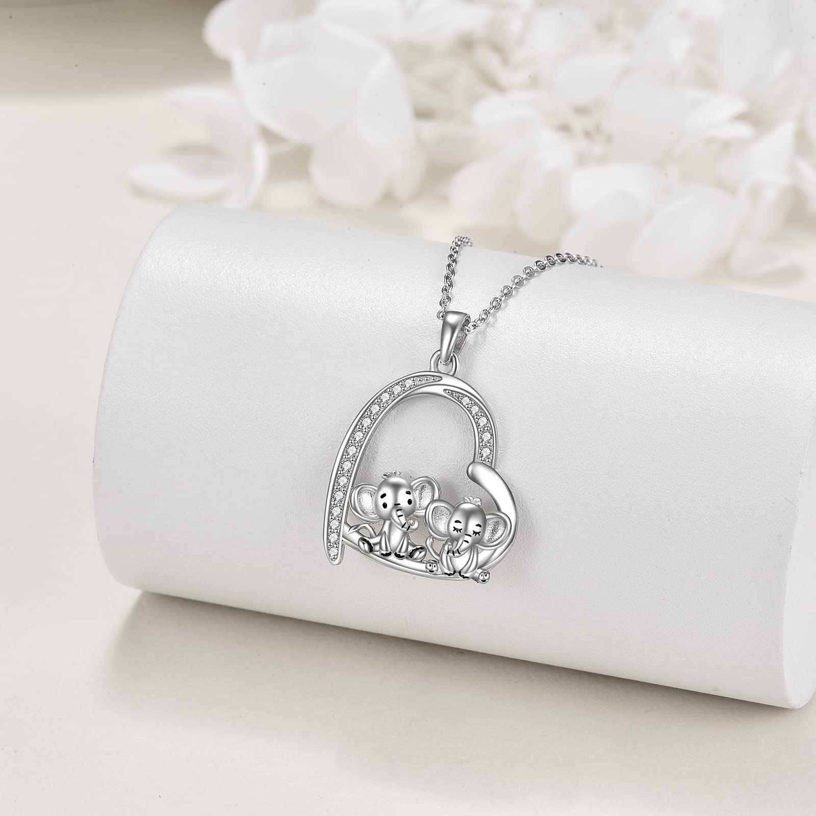 Cute 925 Sterling Silver Animal Necklace - Penguin, Sloth, Panda, Owl, Red Panda, Giraffe, Cat, Llama, Dinosaur, Bear, Monkey Pig & Easter Bunny Designs | Women's Hugging Animal Jewelry Gift for Sister | Perfect for Birthdays, Anniversaries & Everyday Wear