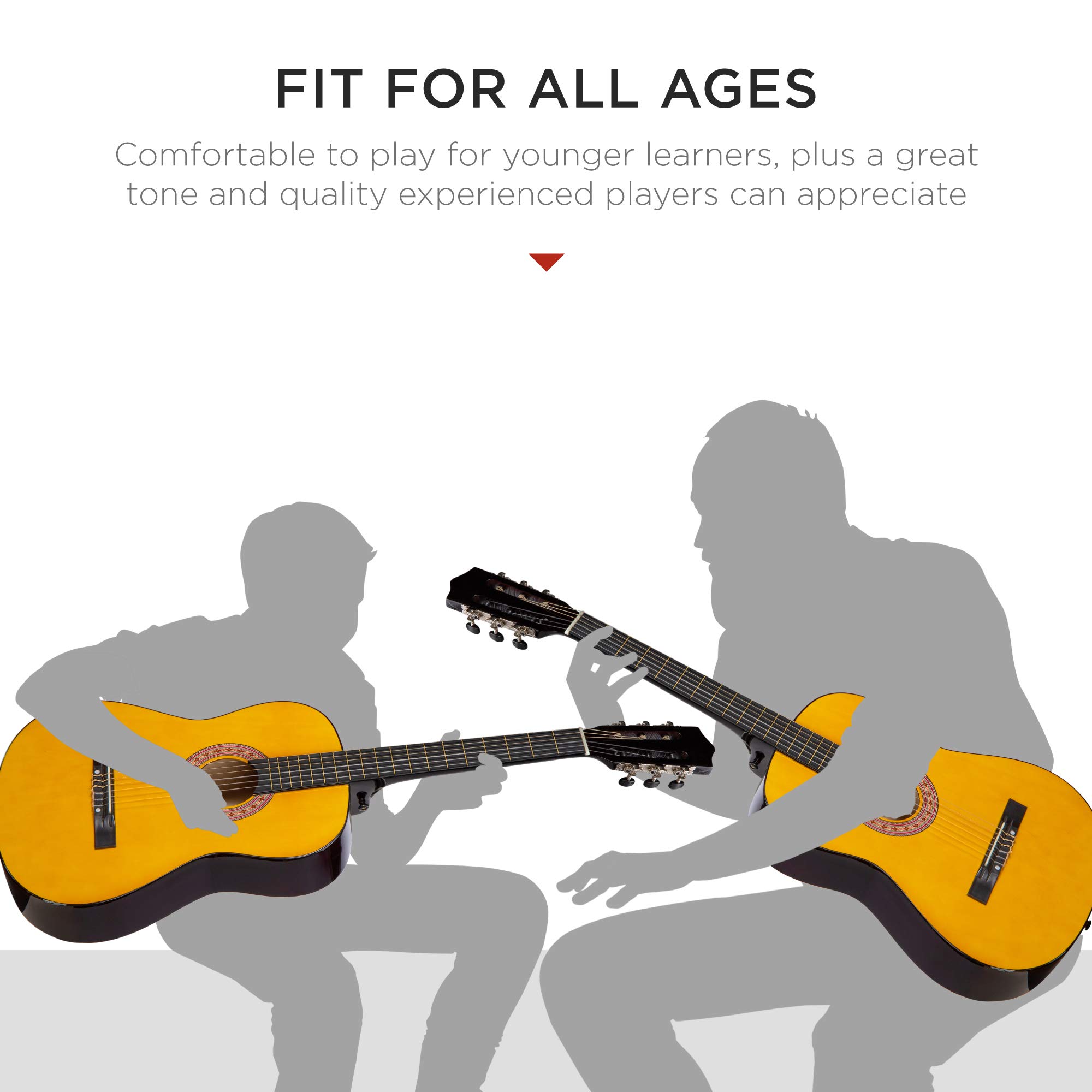 Best Choice Products 38-Inch All Wood Acoustic Guitar Starter Kit with Gig Bag, 6 Picks, Nylon Strings & Strap - Natural Finish | Perfect for Beginners, Travel & Home Practice
