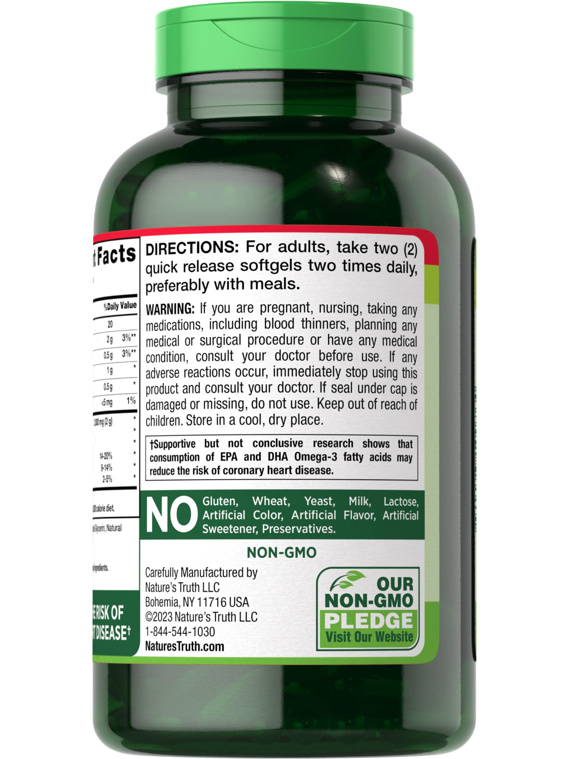 Nature's Truth Fish Oil 2000mg with 600mg Omega-3 | 250 Softgels | Natural Lemon Flavor | Non-GMO, Gluten Free Supplement for Heart & Brain Health | Supports Joint Function & Healthy Cholesterol Levels | Perfect for Daily Wellness Routine & Active Lifestyle