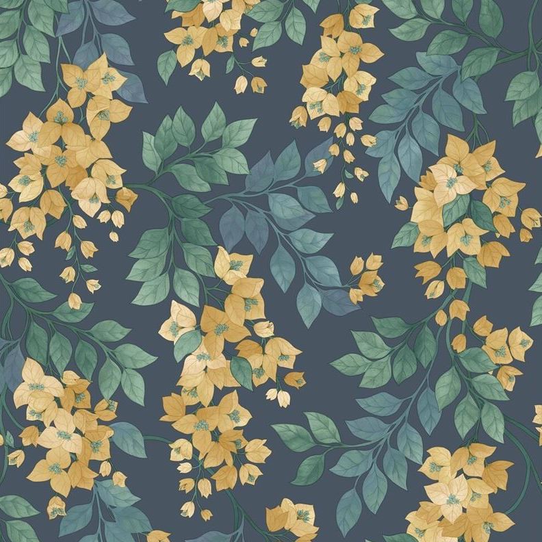 Cole and Son Bougainvillea Yellow Botanical Wallpaper – Vibrant Floral Design for Living Room, Bedroom & Dining Room Decor