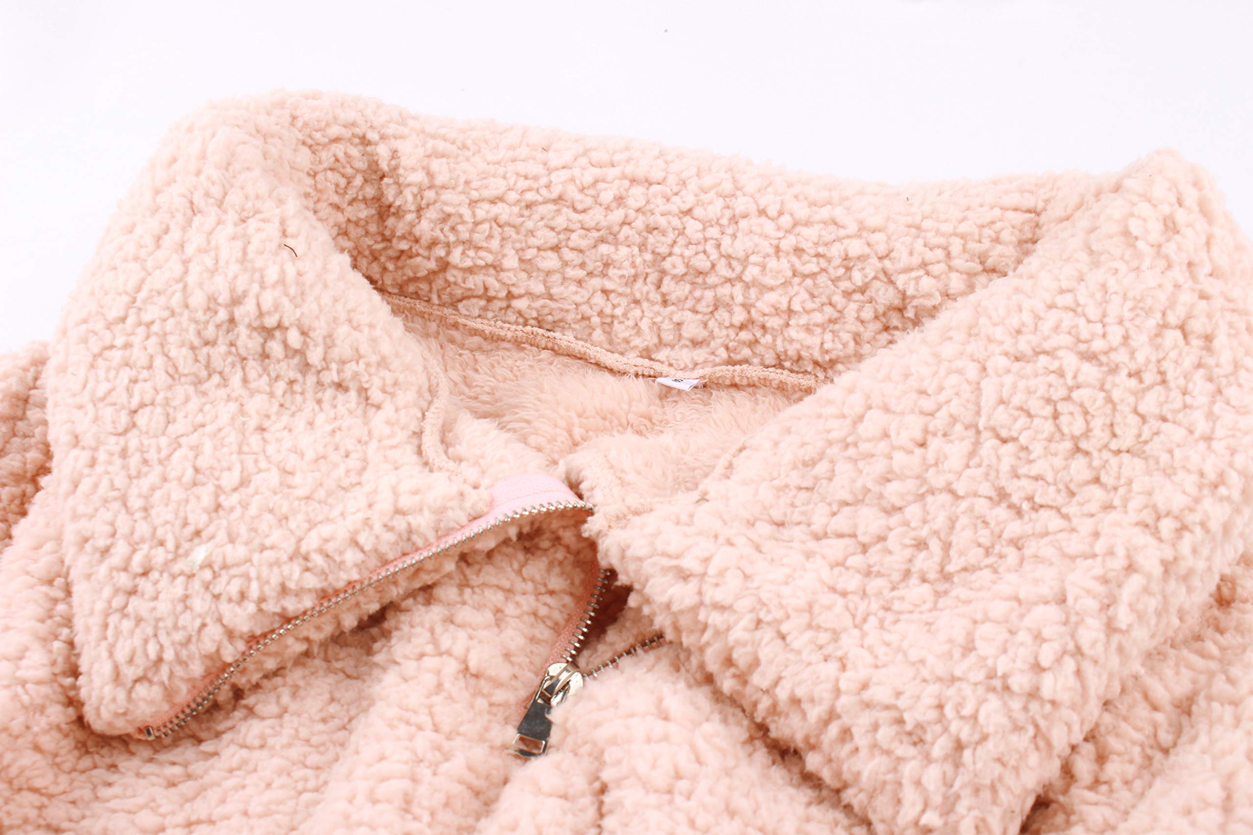 Women's Casual Turtleneck Fuzzy Fleece Sweatshirt - Long Sleeve Oblique Zipper Pullover Loose Sweater Tops Blouse with Pockets for Cozy Winter Outings