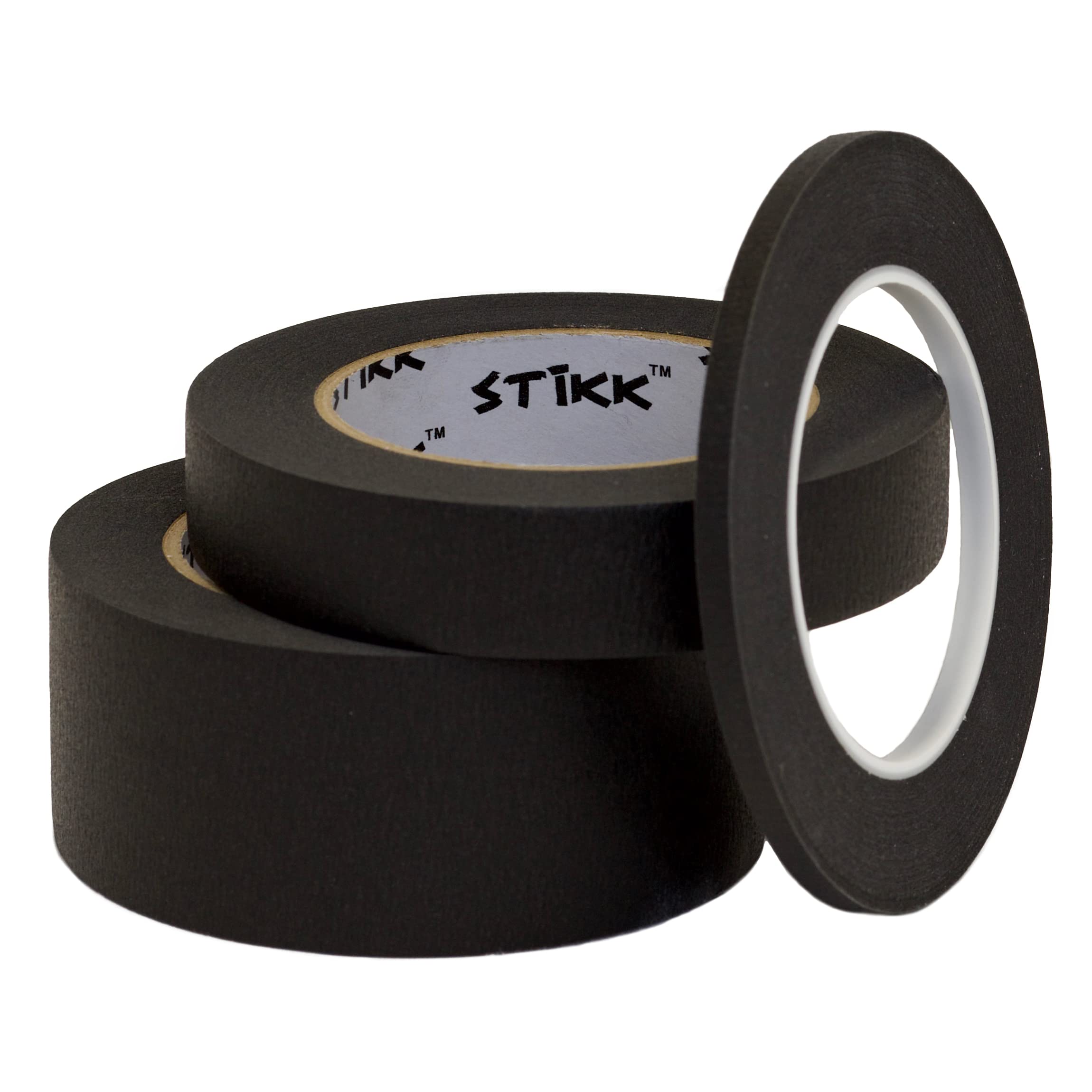 STIKK Professional Painter's Tape 3-Pack - 1 Inch x 60 Yards Black Masking Tape for Painting, Edges & Trim - Residue-Free DIY Paint Projects Tape - Perfect for Walls, Ceilings, Furniture & Home Renovations