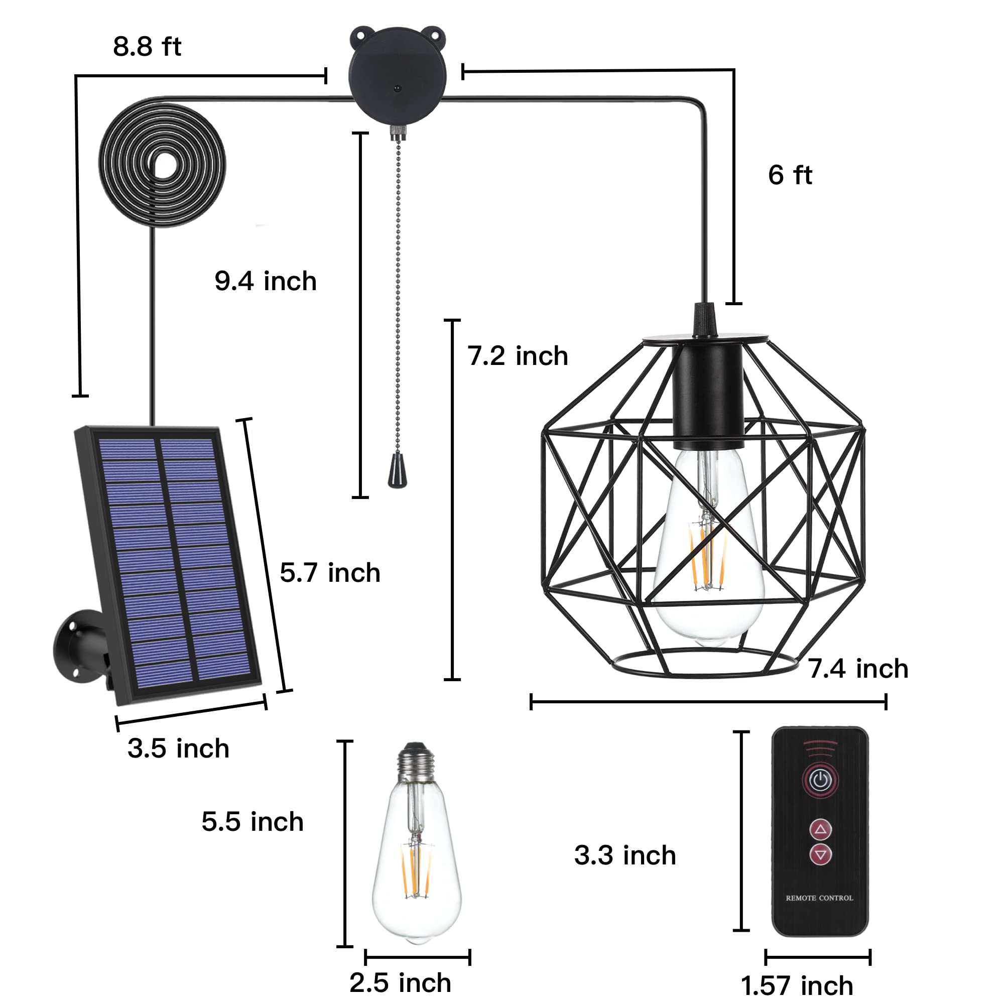 Solar Hanging Lights Waterproof for Outdoor & Indoor - Home, Shed, Garage