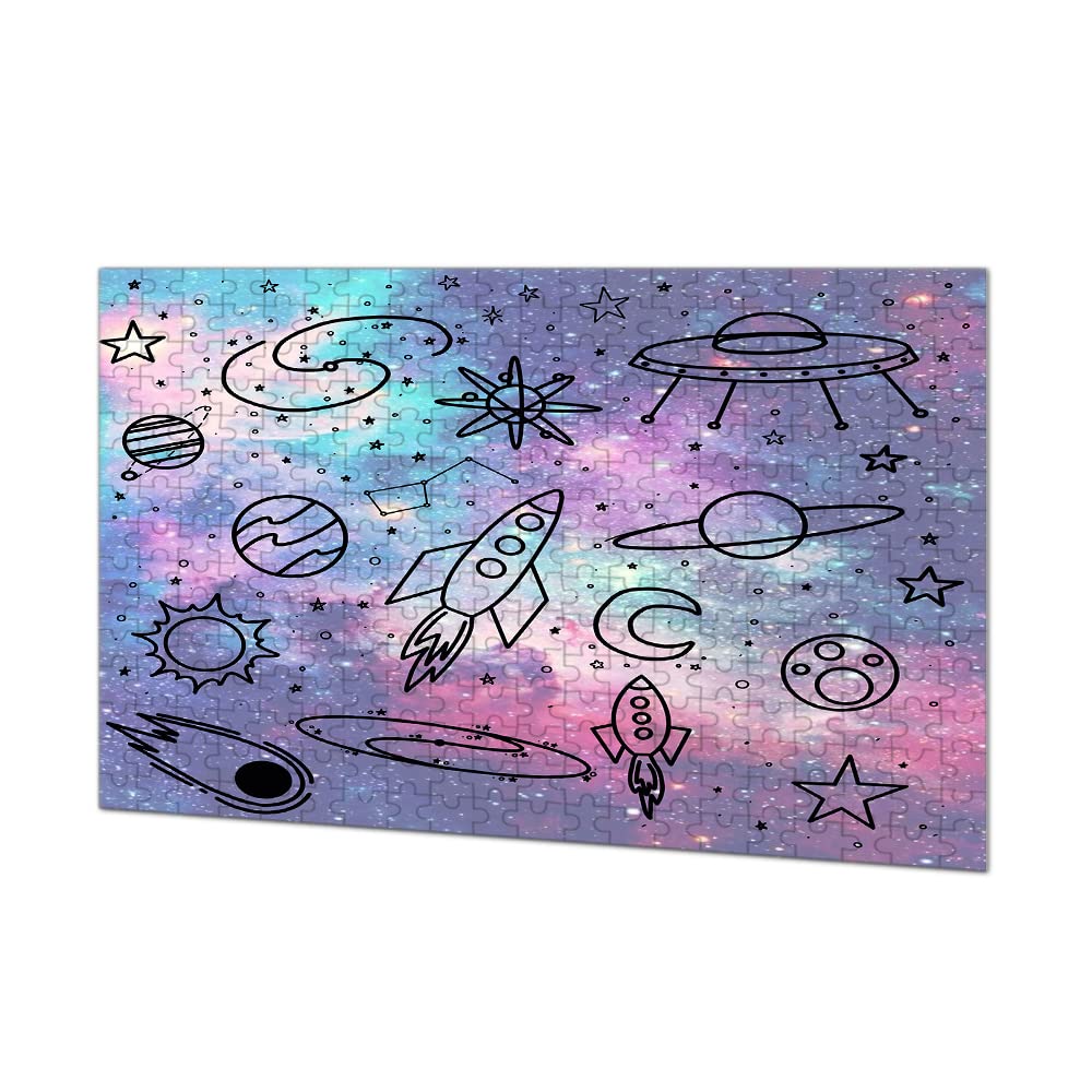 300-Piece Custom Wooden Jigsaw Puzzle - Cosmic Alien Moon Astronomy Universe Theme | Personalized Space-Themed Gift for Adults & Teens | Perfect for Stress Relief, Home Decor & Astronomy Enthusiasts