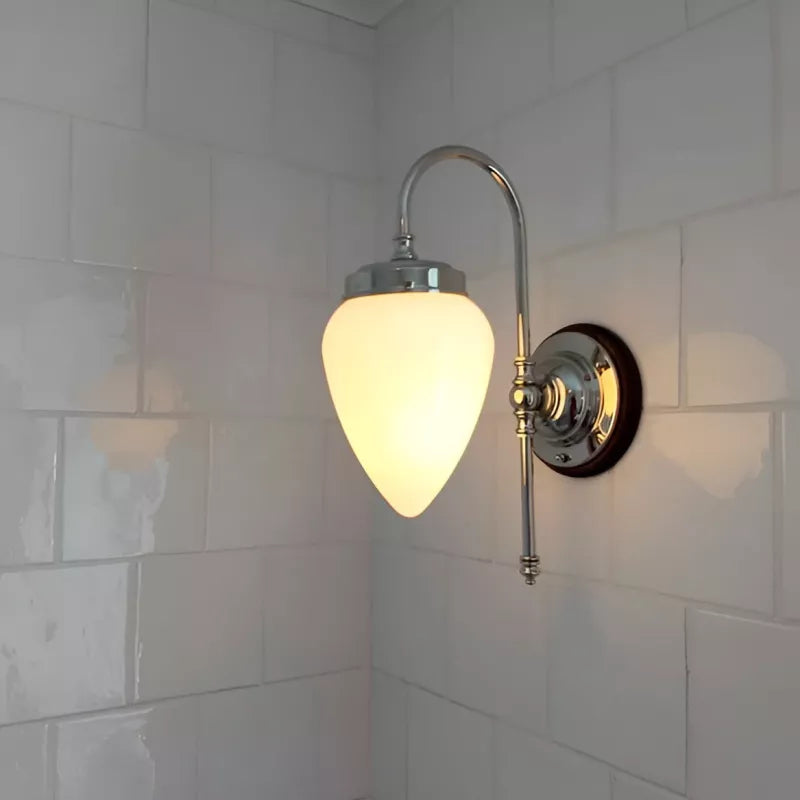 Blomberg 80 Nickel-Plated Opal Glass Drop Ceiling Light - Elegant Bathroom Lighting Fixture for Modern Home Decor