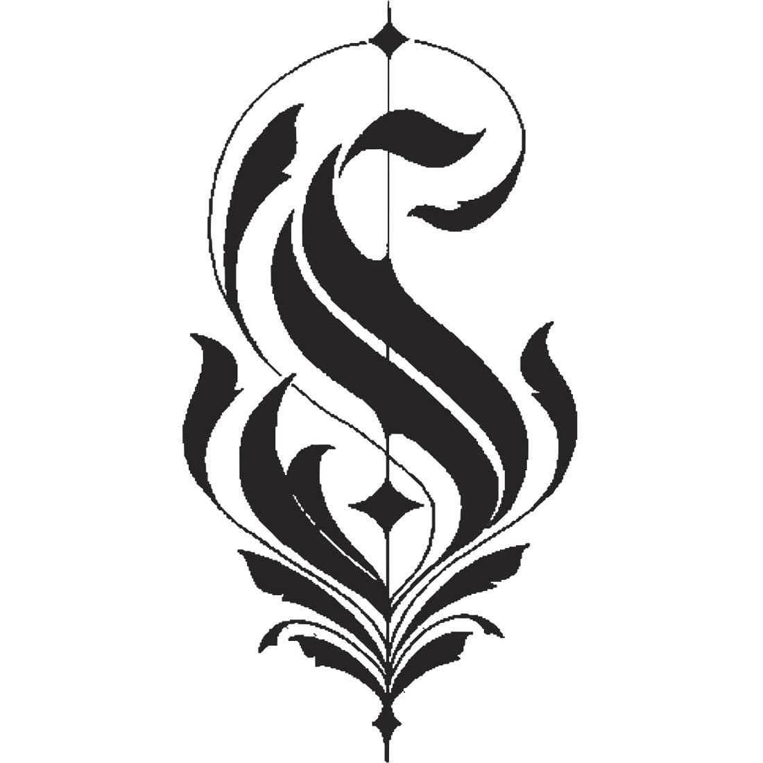 Waterproof Temporary Tattoo Letter S - 11x6 cm Black Body Art for Women & Men | Perfect for Parties, Festivals & Costume Events