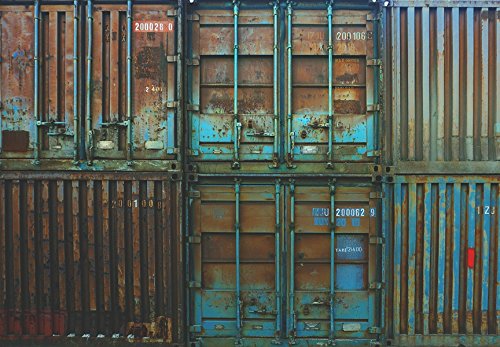Wall26 - Rusty Shipping Containers Removable Wall Mural | Self-Adhesive Large Wallpaper - 66x96 Inches - Perfect for Industrial Decor, Living Room Accent Wall, Office or Cafe Design