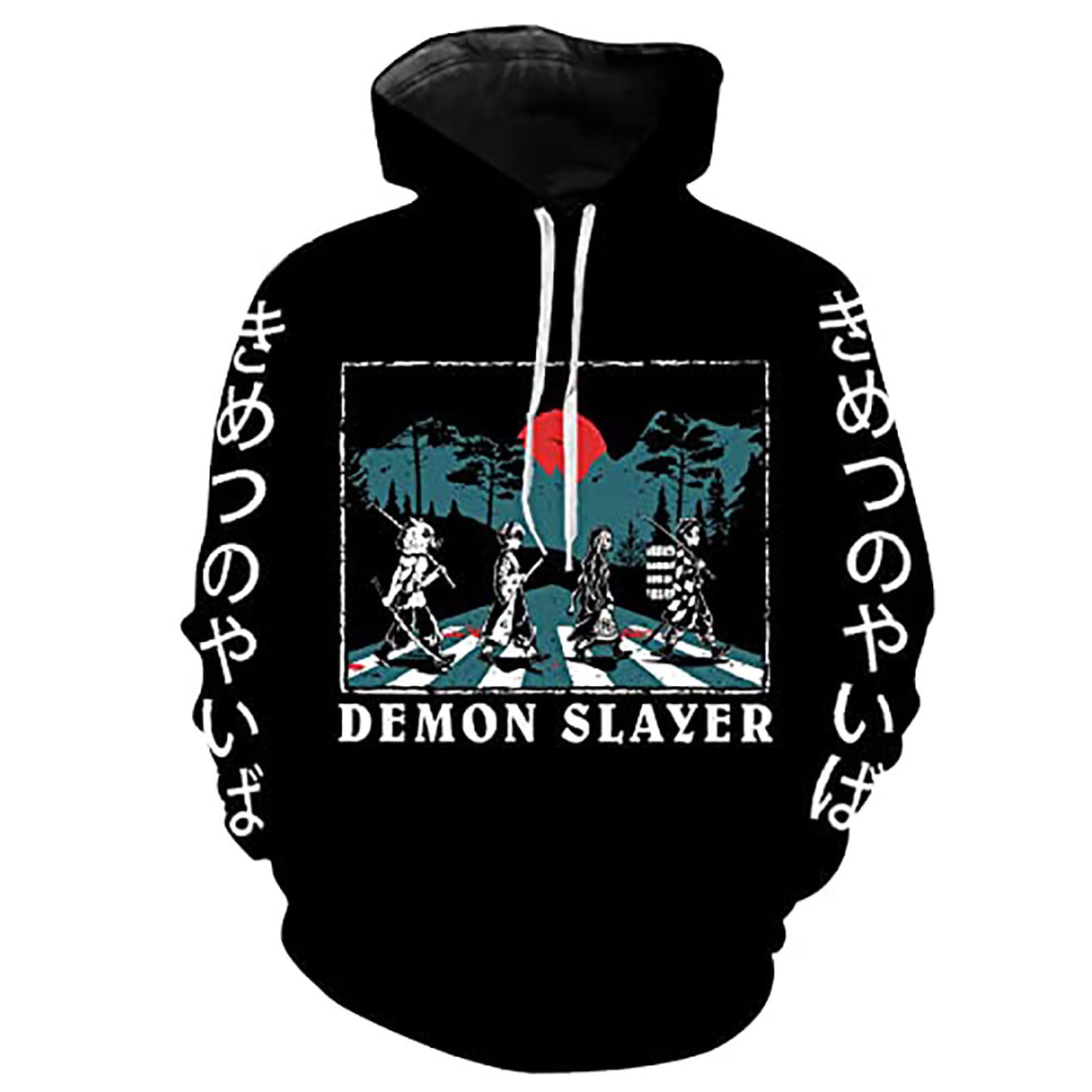 PLAYPUNK Unisex Anime Demon Slayer Hoodie - Nezuko, Inosuke & Zenitsu Character Design Long Sleeve Sweatshirt for Men & Women | Perfect for Cosplay, Anime Conventions & Casual Wear