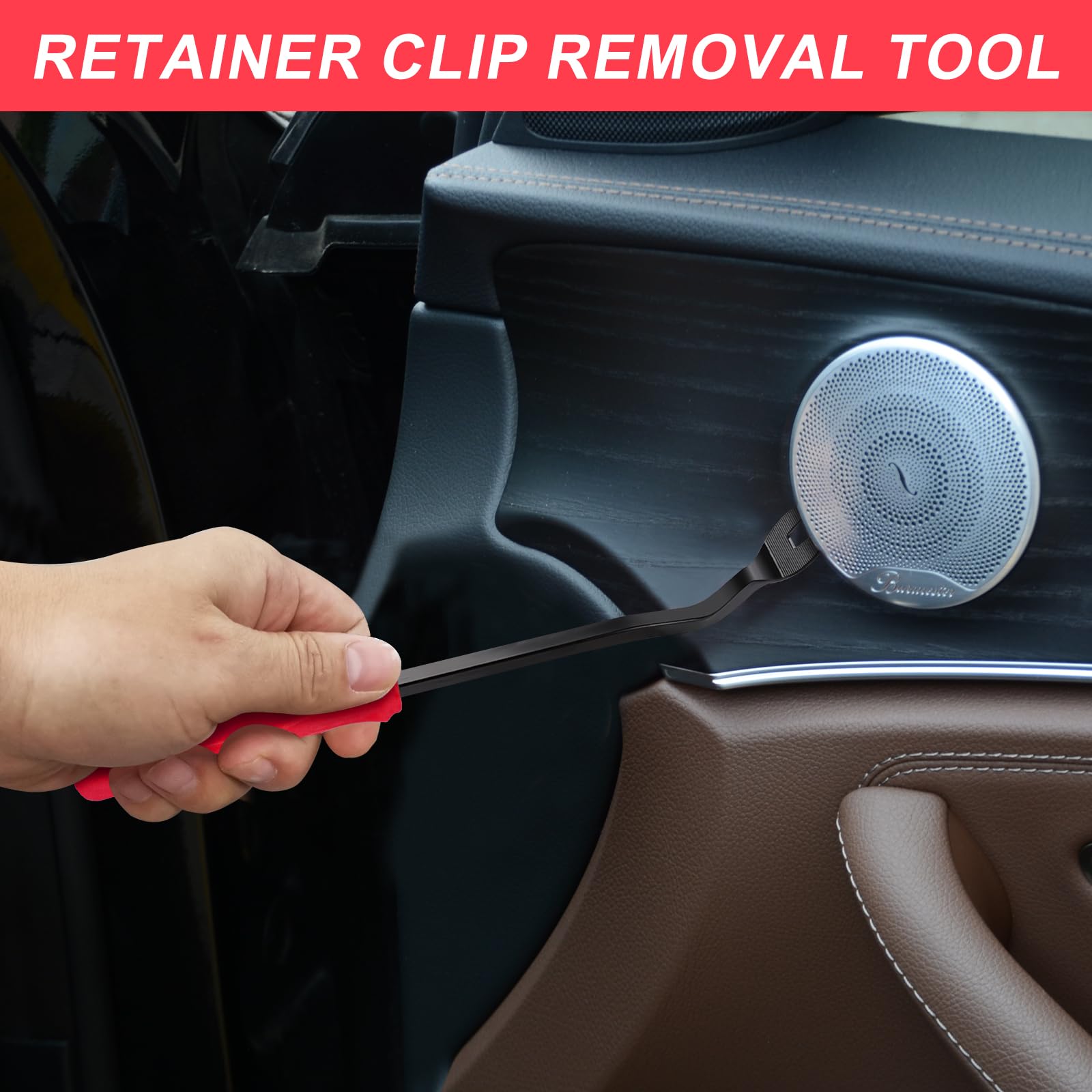 3-Piece Clip Pliers and Fastener Remover Set - Automotive Panel Clip Removal Tool, Car Trim Rivet Pry Tool Kit for Door Panels, Upholstery & Dashboard Repair (Red) - Perfect for DIY Auto Interior Repairs and Detailing