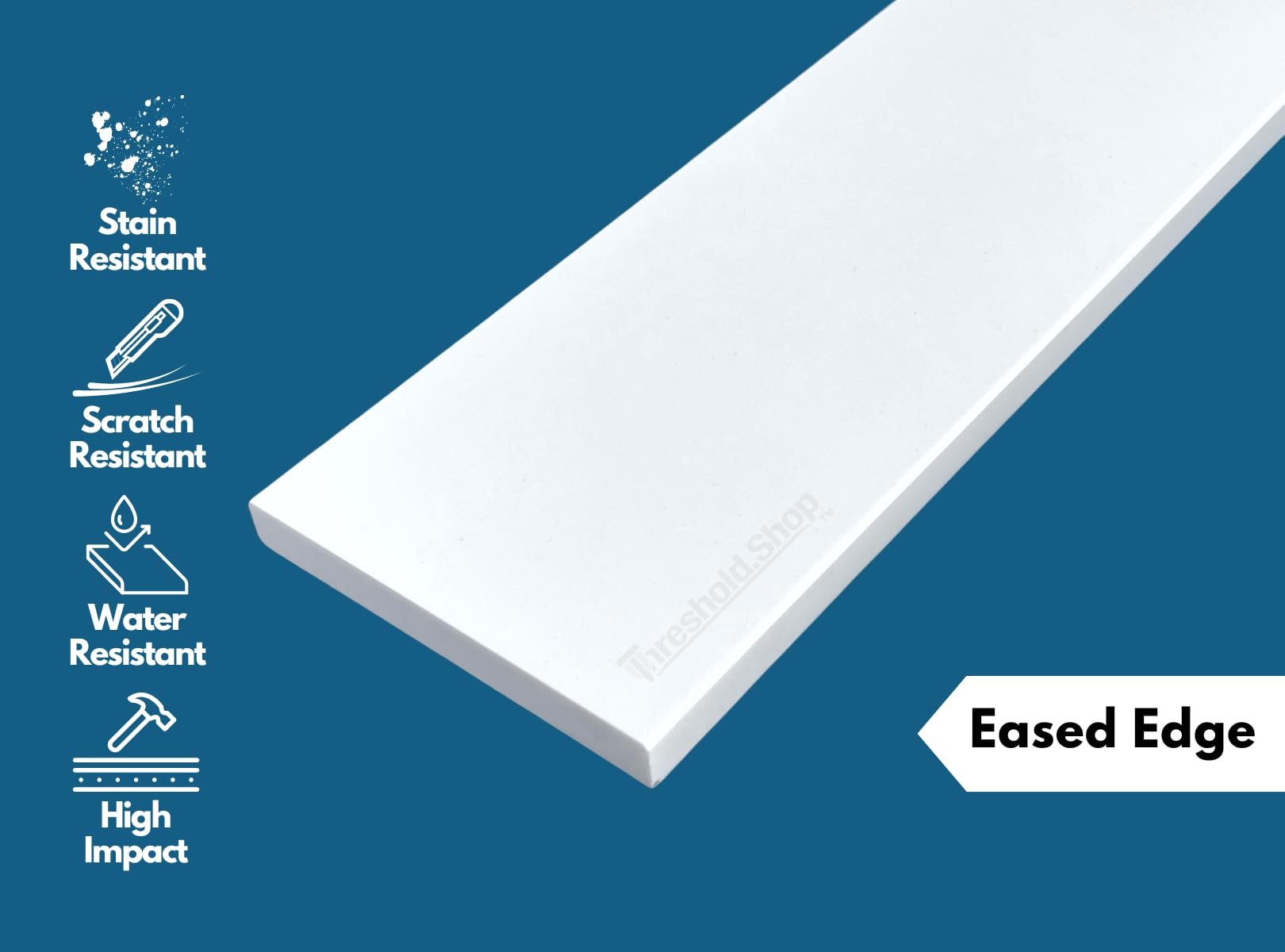 Premium White Engineered Marble Threshold - 4