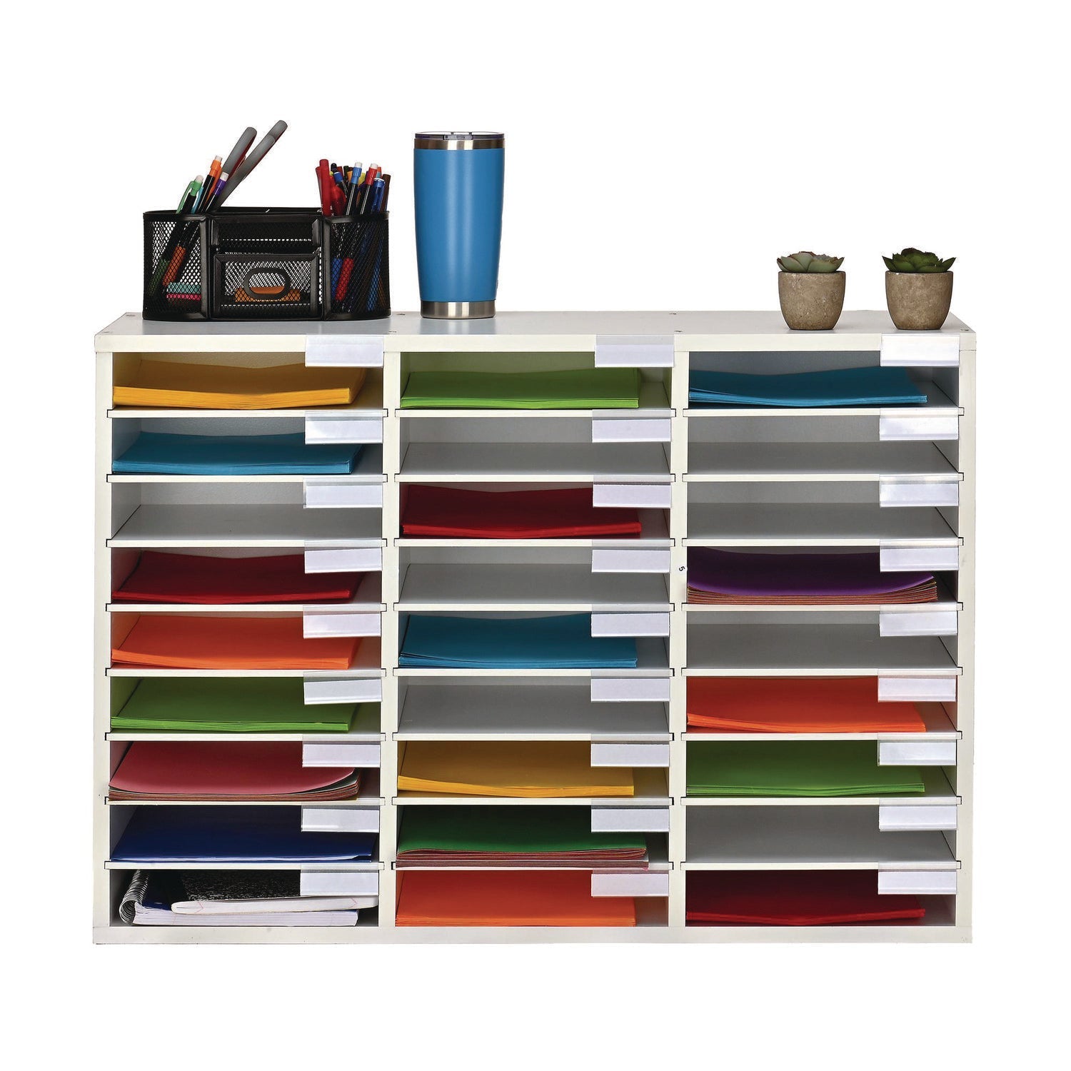 AdirOffice Wooden 27-Section Letter Size Literature Organizer - 31.49