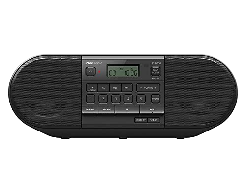 Panasonic RX-D550 High Power Portable Bluetooth Boombox with AM/FM Radio, CD Player & USB - 110-240V (Black) | Perfect for Outdoor Parties, Beach Trips & Home Entertainment