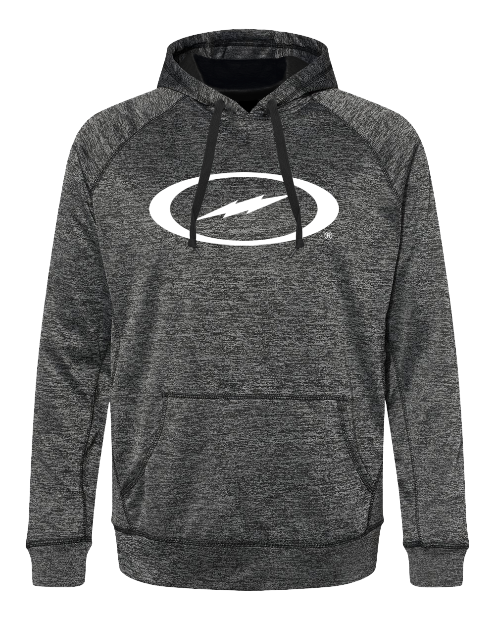 Storm Oval Bolt White Performance Hoodie - Lightweight, Moisture-Wicking Athletic Pullover for Running & Training - Gym, Outdoor Workouts & Casual Wear