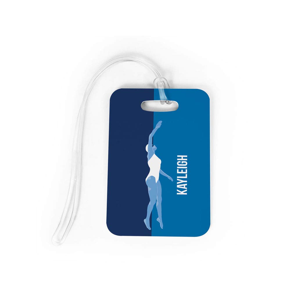 Personalized Swimmer Girl Luggage Tag - Large Waterproof Swimming Bag Tag for Travel & Sports | Ideal for Swim Meets, Trips & Gym Use
