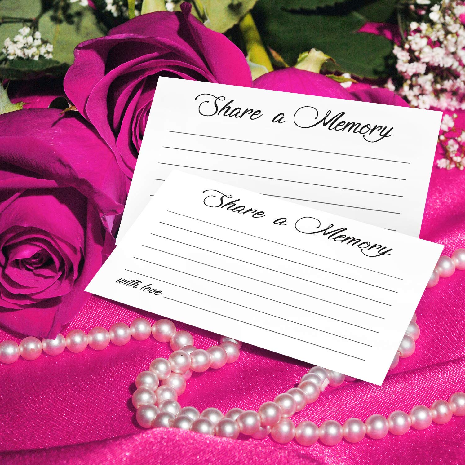 Sympathy Memorial Cards - 50 Pack of 4x6 Inch Funeral Remembrance Cards for Funerals, Memorials, Birthdays, Anniversaries & Graduations | Share Memories | Perfect for Condolence, Celebration & Tribute Events