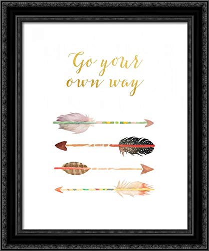 Tara Moss 28x35 Large Black Ornate Framed Canvas Art Print 'Go Your Own Way' - Perfect for Living Room, Bedroom & Office Wall Decor