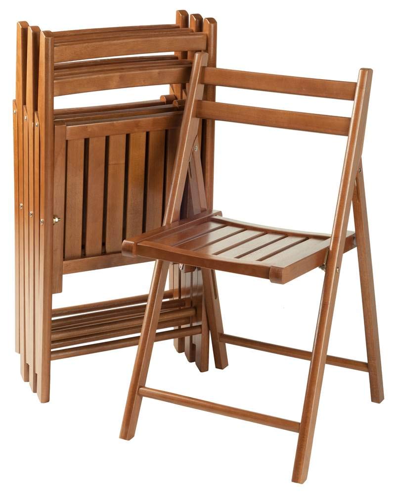 Winsome Robin 4-Piece Folding Chair Set - Solid Teak Wood - 17.64
