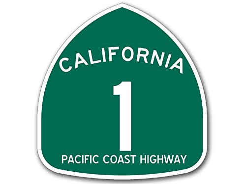 Green Pacific Coast Highway Sticker - California 1 Road Sign Vinyl Decal for Cars, Trucks & Laptops (3 inch) - Perfect for Travel Enthusiasts & Road Trip Decor