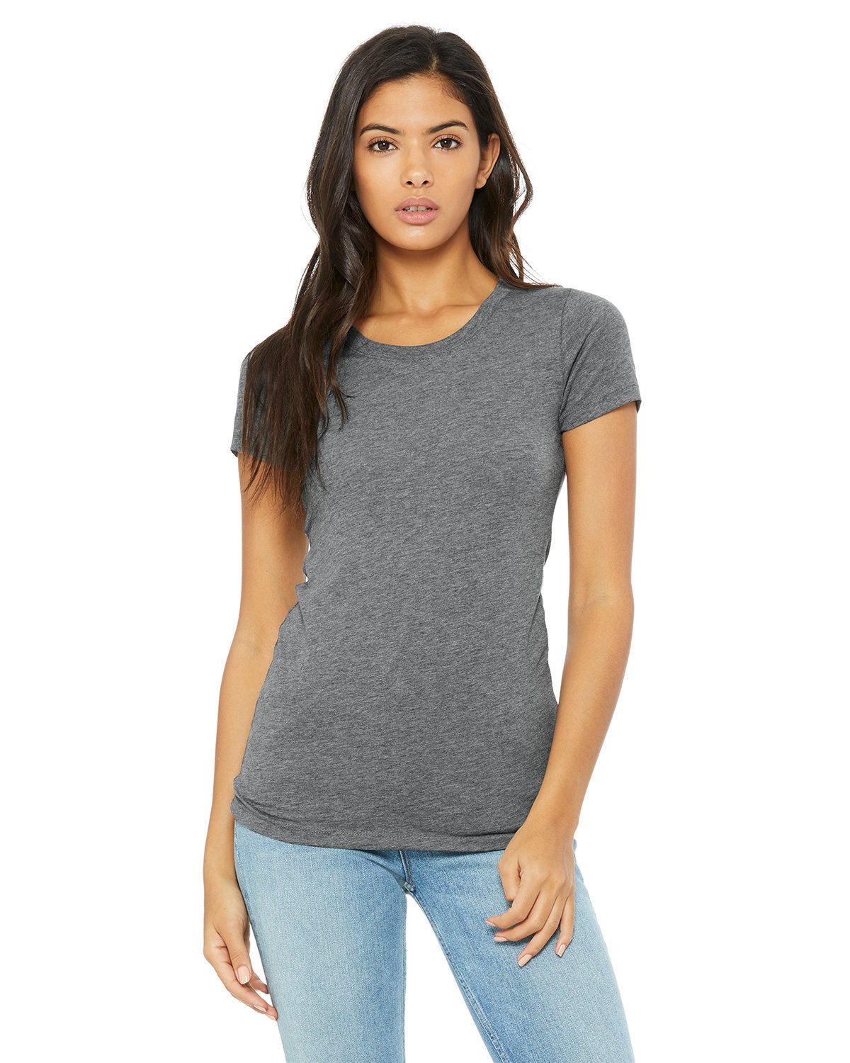 Bella + Canvas B8413 Women's Triblend Short Sleeve V-Neck T-Shirt - Soft & Comfortable Casual Tee for Everyday Wear, Gym, and Layering