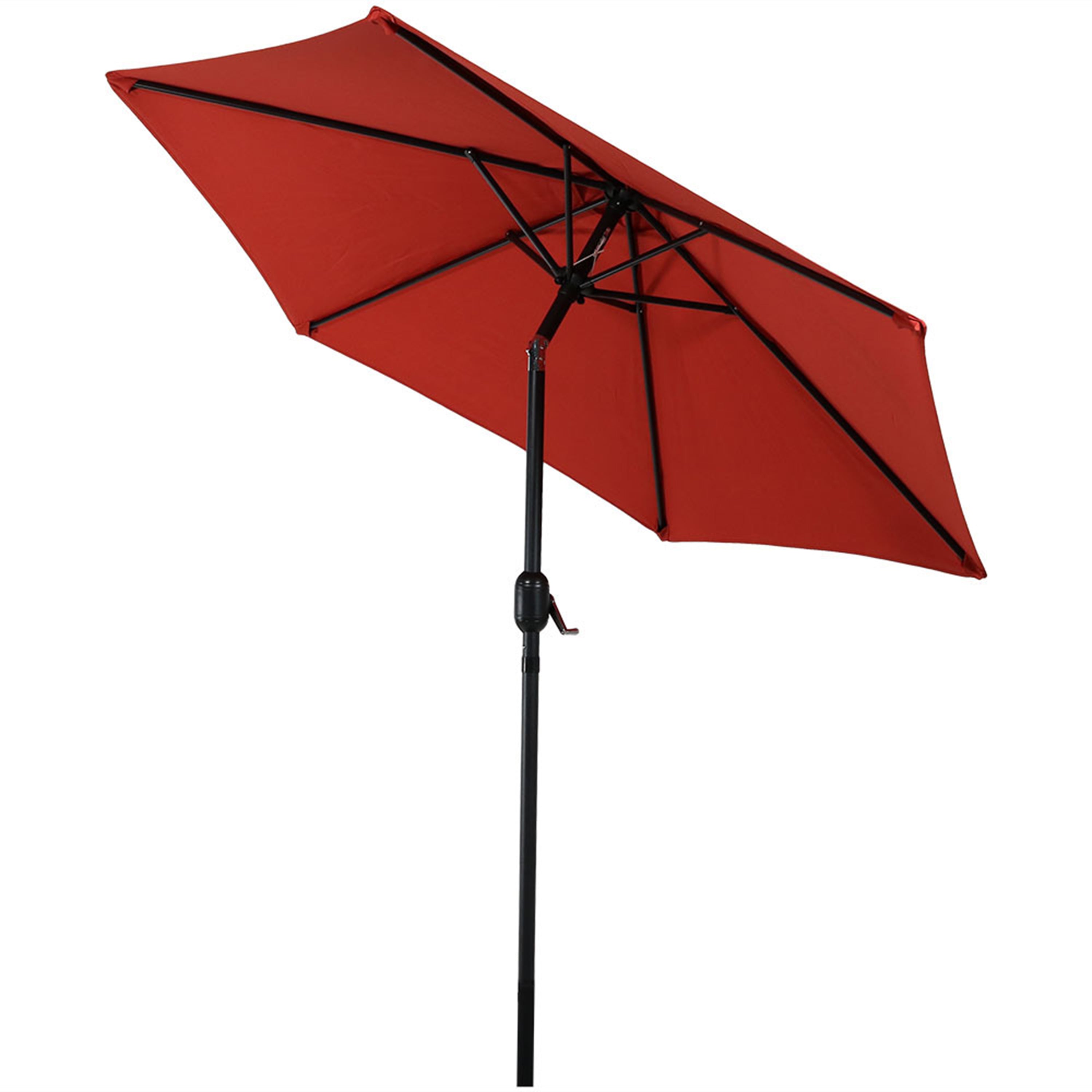 Sunnydaze 7.5 Foot Aluminum Outdoor Patio Umbrella with Tilt & Crank - Perfect for Backyard, Poolside, and Garden Shade