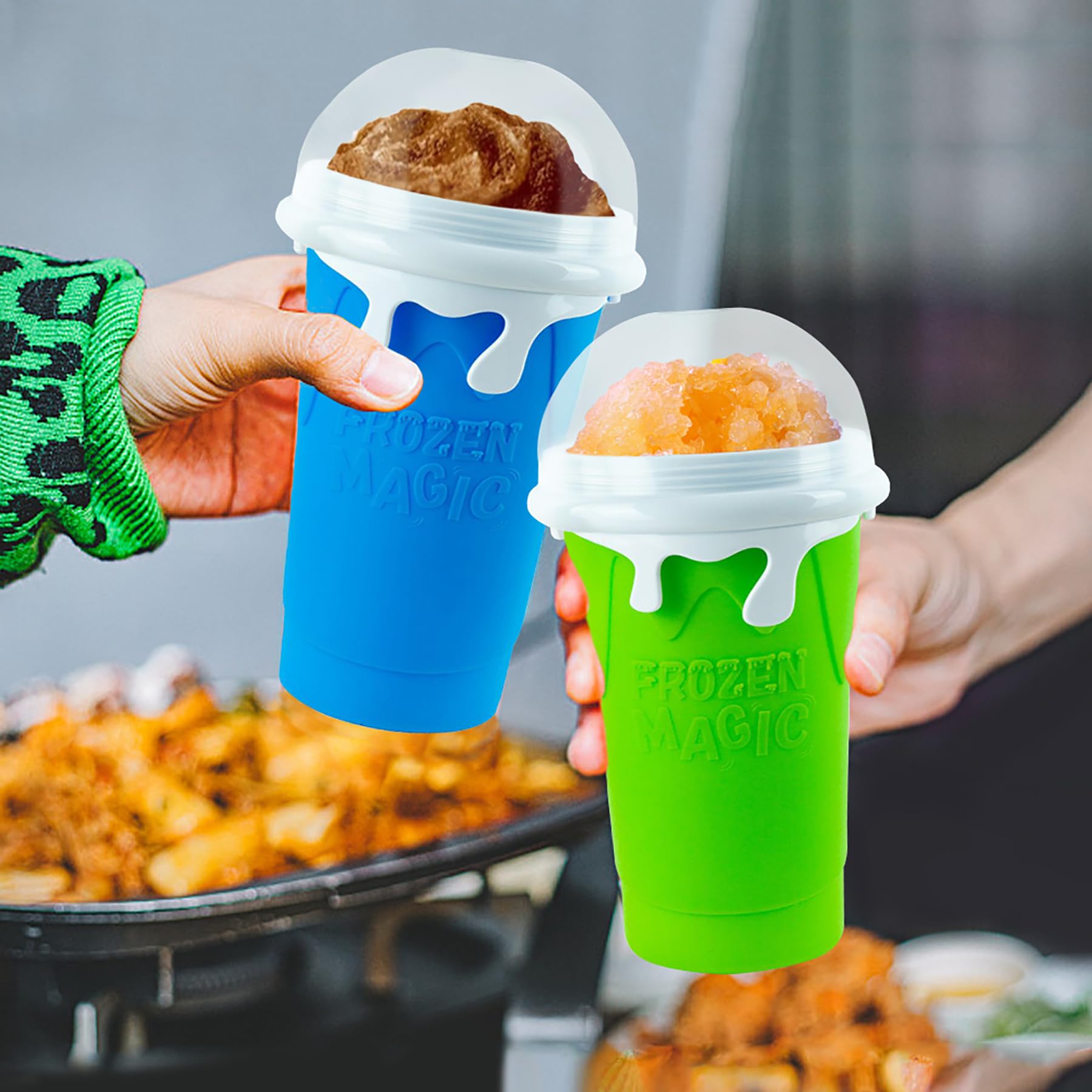 16.9oz Slushie Maker Cup - Large Capacity Magic Quick Frozen Smoothie Cup, Double Layer Squeeze Cup for Homemade Slushies, Milk Shakes & Ice Cream - Perfect for Kids, Family & Summer Parties (Ideal for Poolside, BBQs & Outdoor Gatherings)