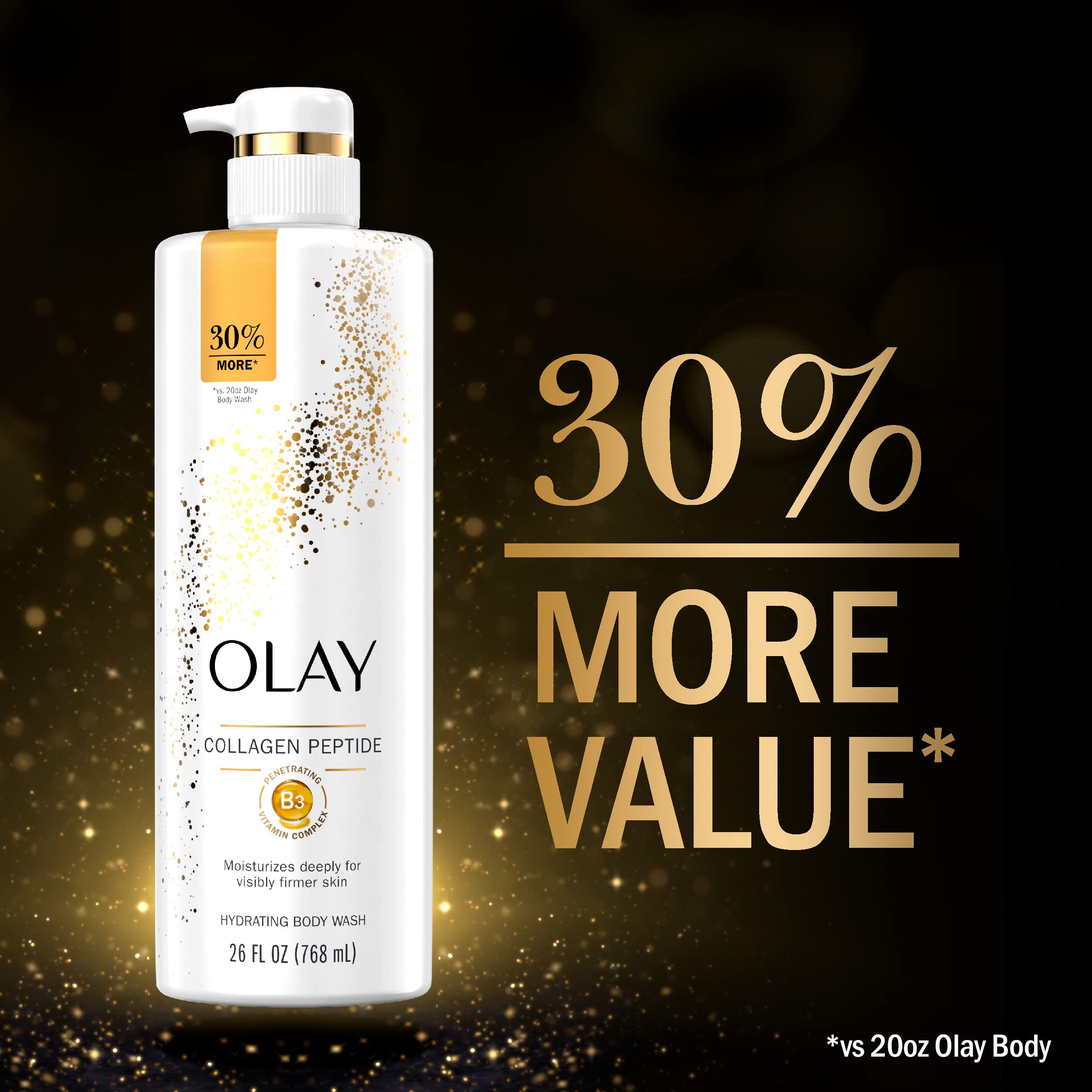 Olay Cleansing & Firming Body Wash with Vitamin B3 & Collagen - Hydrating & Anti-Aging Shower Gel for Smooth Skin - 26 fl oz (Pack of 4) - Perfect for Daily Skincare Routine & Spa-Like Relaxation at Home