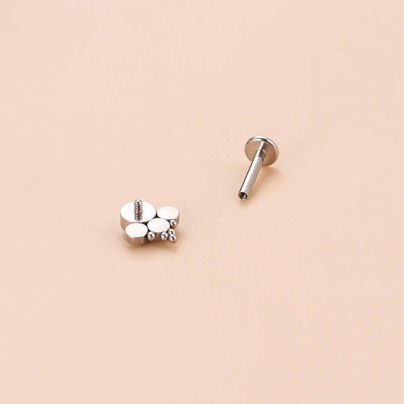 16G White Opalite Bezel Set Labret Stud Earring - Hypoallergenic Body Jewelry for Cartilage, Lip, Nose Piercing | Perfect for Everyday Wear & Special Occasions