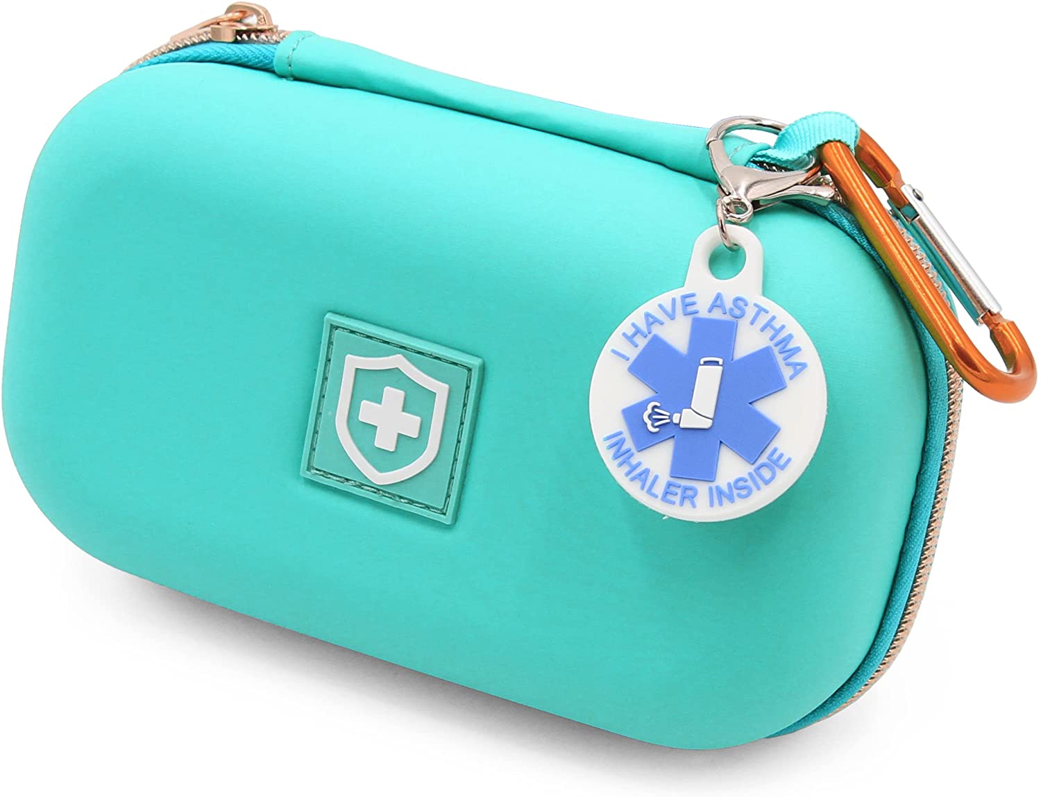 CASEMATIX Turquoise Inhaler Case - Compact Travel Organizer for Asthma & Allergy Essentials - Perfect for Airplane, Gym & Daily Use