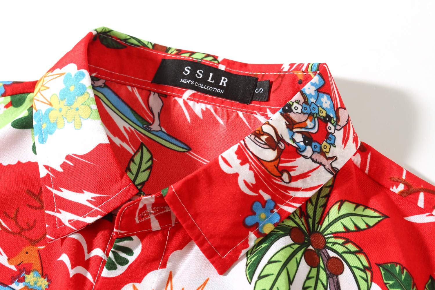 Men's Christmas Santa Claus Button Down Long Sleeve Shirt - Festive Holiday Party Outfit for Xmas Gatherings & Office Celebrations