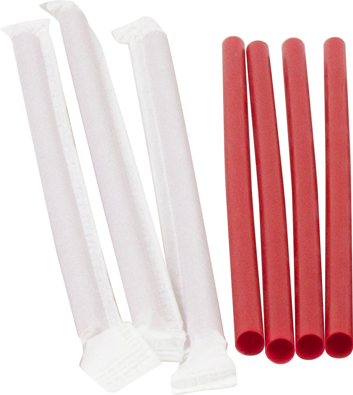 GW24/300RED Giant Paper-Wrapped Drinking Straws - 7.75 Inch Extra Long Eco-Friendly Straws, Bulk Pack of 300 (24 Packs) - Perfect for Parties, Restaurants & Smoothie Bars