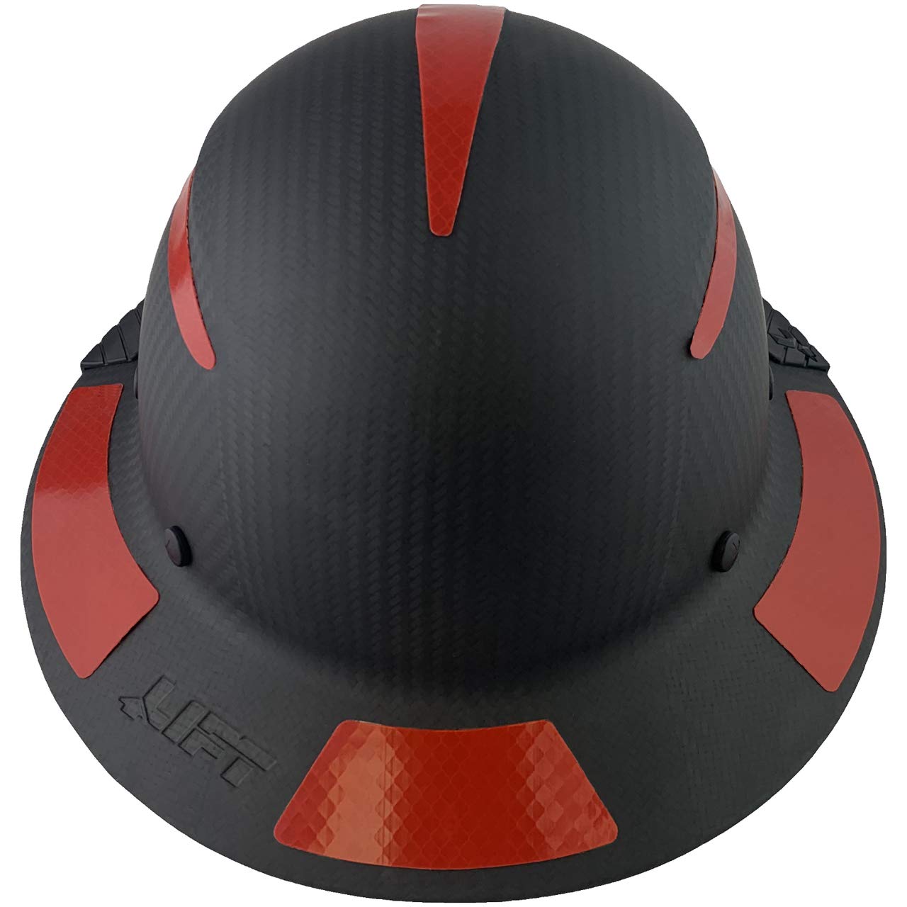 Premium Carbon Fiber Full Brim Safety Helmet - OSHA Approved Hard Hat with Red Reflective Decals & Free Tote Bag - Ideal for Construction, Industrial Work & Outdoor Safety Gear