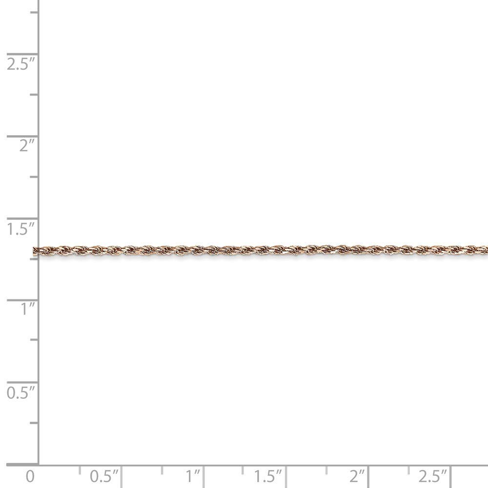 14K Rose Gold Diamond-Cut Rope Chain Bracelet for Women - 1.5mm Thin & Dainty, 7 Inch Adjustable Length - Perfect for Everyday Wear, Gift Giving & Special Occasions
