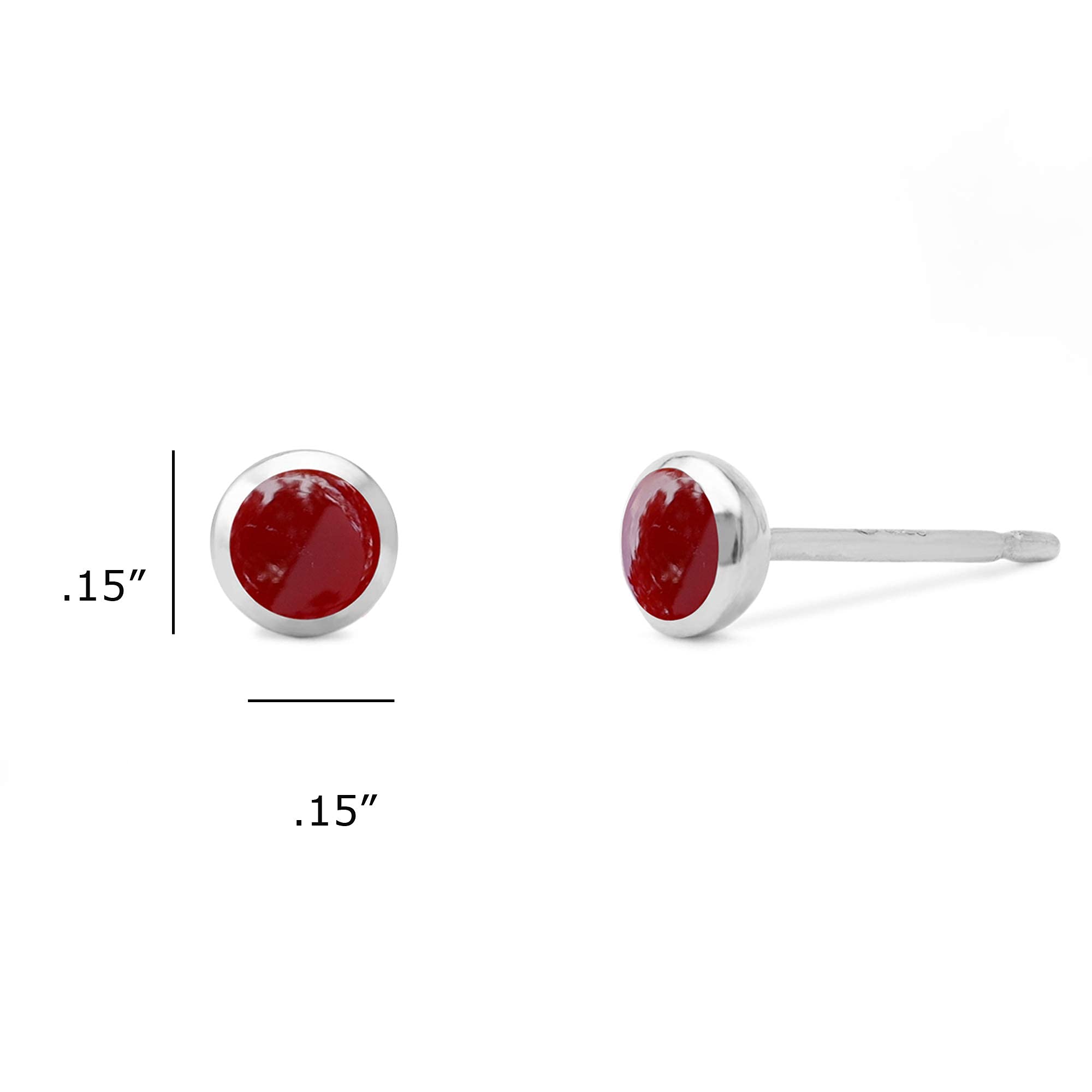 Boma Jewelry Sterling Silver Mini Circle Stud Earrings for Women - Hypoallergenic Tiny Hoop Earrings for Everyday Wear, Gift Giving & Special Occasions
