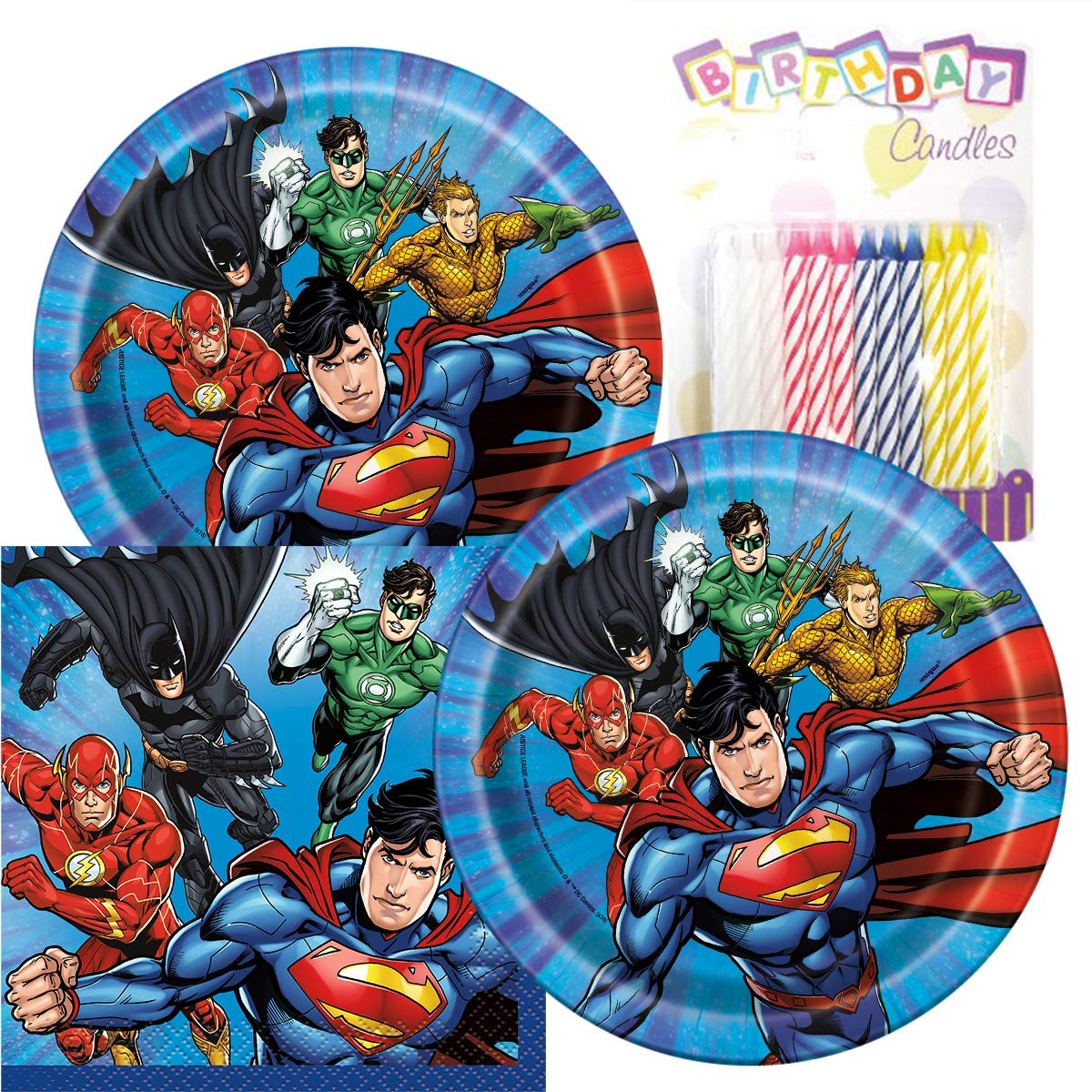 Justice League Happy Birthday Party Supplies Set - 16 Pack 7