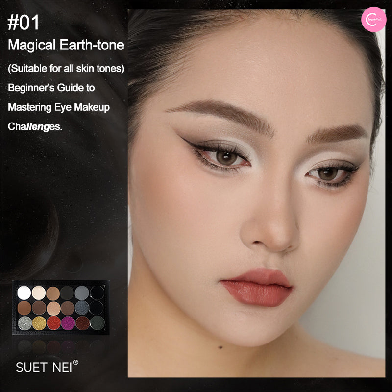 SUET NEI 18-Color Eyeshadow Palette - Highly Pigmented, Long-Lasting Makeup for Day & Night Looks | Perfect for Parties, Weddings & Everyday Wear