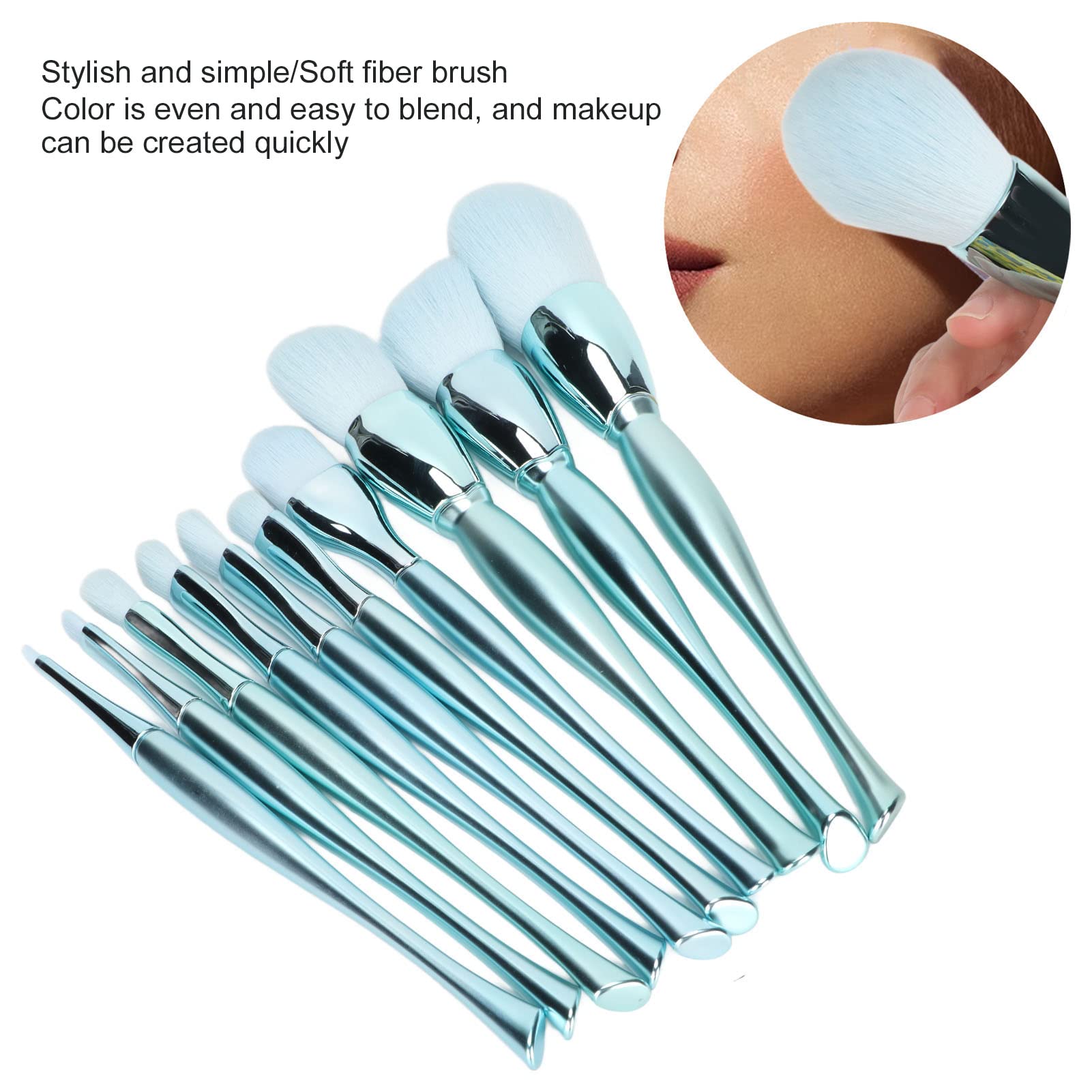 EXCLUZO Professional 10-Piece Makeup Brush Set - Soft Blush Brush, Foundation, Eyeshadow & Powder Brushes for Flawless Daily Makeup | Perfect for Home, Travel & Professional Makeup Artists