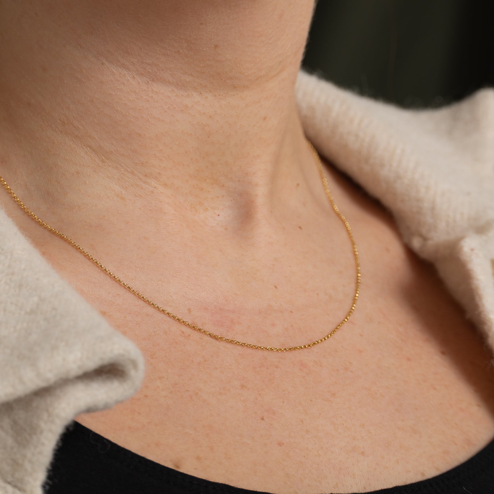 14K Yellow Gold Cable Link Chain Necklace - 18 Inch Durable & Elegant Jewelry for Women | Perfect for Everyday Wear, Gifts & Special Occasions