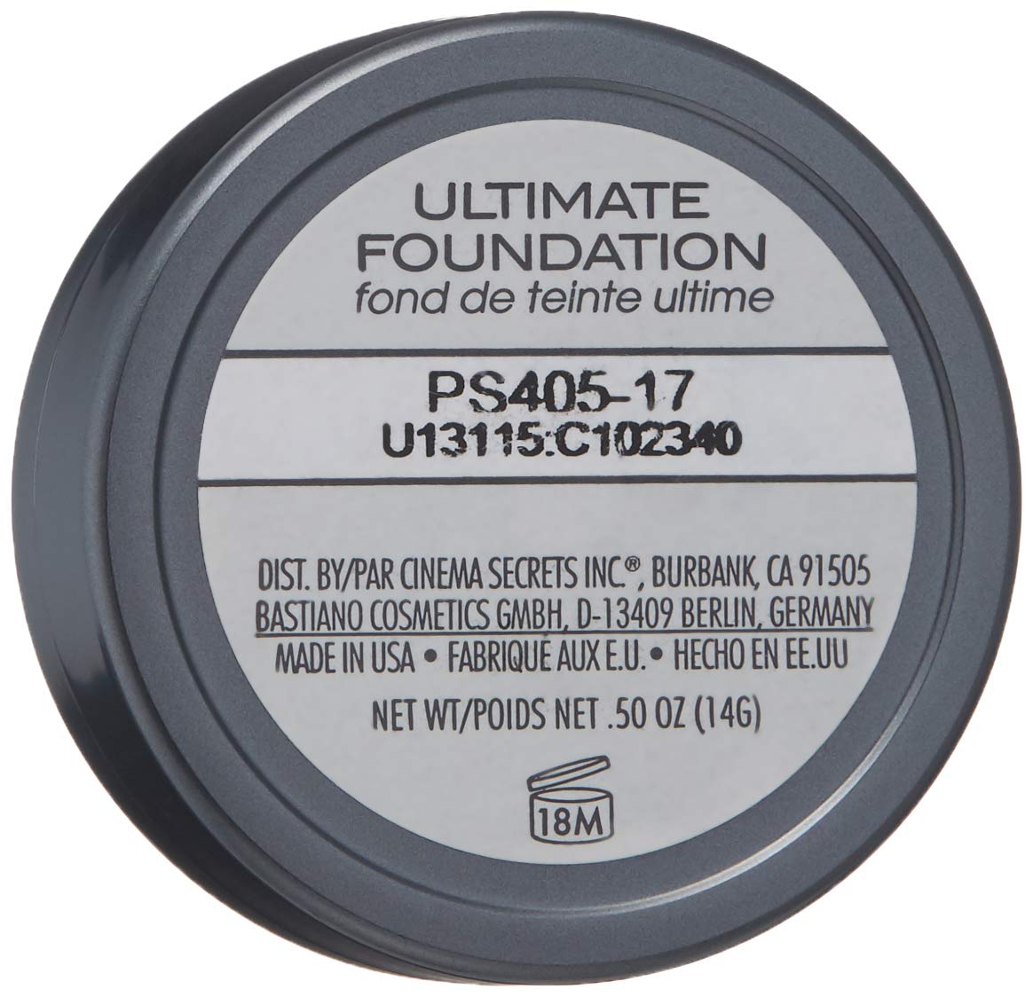 CINEMA SECRETS Pro Cosmetics Ultimate Foundation - Shade 405 (17) | Full Coverage, Long-Lasting Makeup for Professional & Everyday Use | Perfect for Photo Shoots, Weddings & Special Events