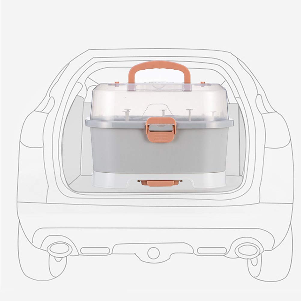 TOYANDONA Portable Baby Milk Bottle Storage Case - Insulated Baby Bottle Organizer for Travel, Home & Outdoor Use | Compact Tableware Box for Formula, Snacks & Utensils (Grey) - Perfect for Diaper Bags, Strollers & Family Trips